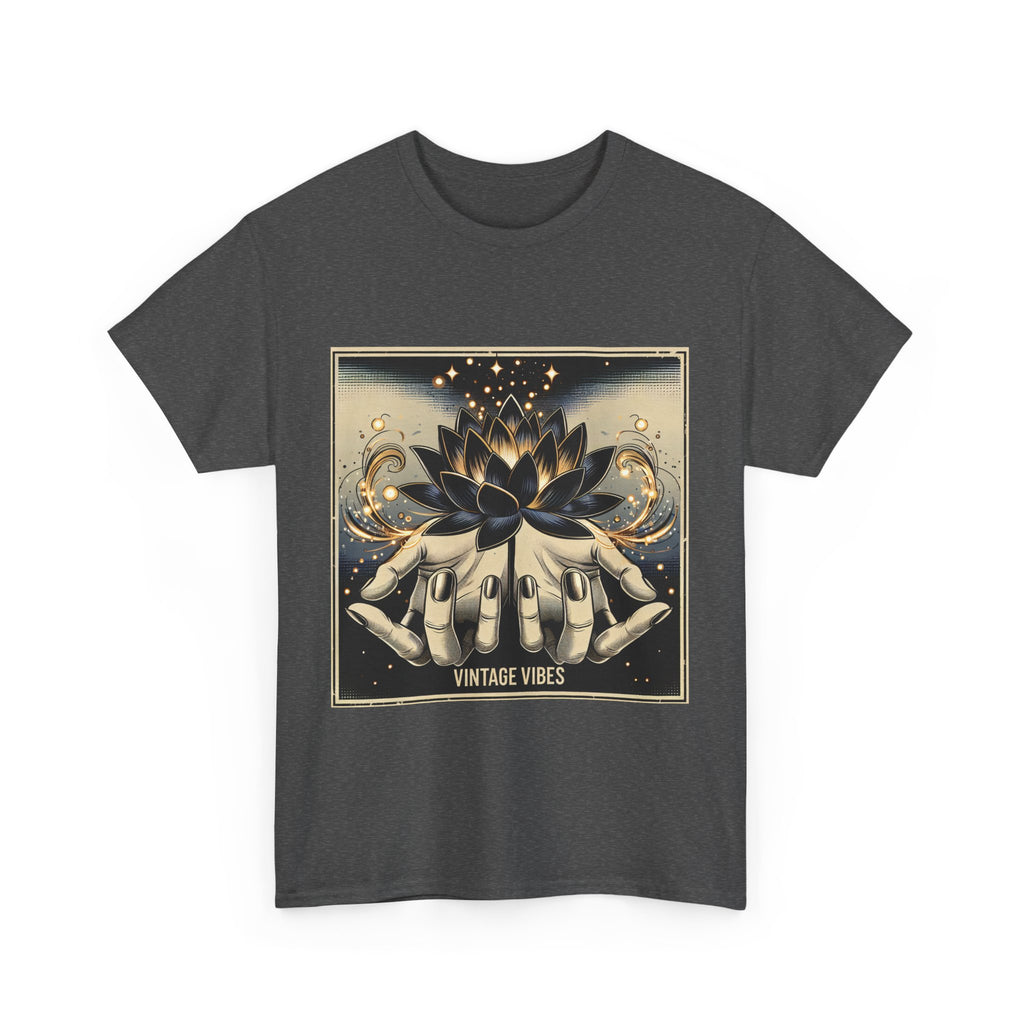 Vintage Vibes Unisex Tee - Comic Black Lotus Flower Design
