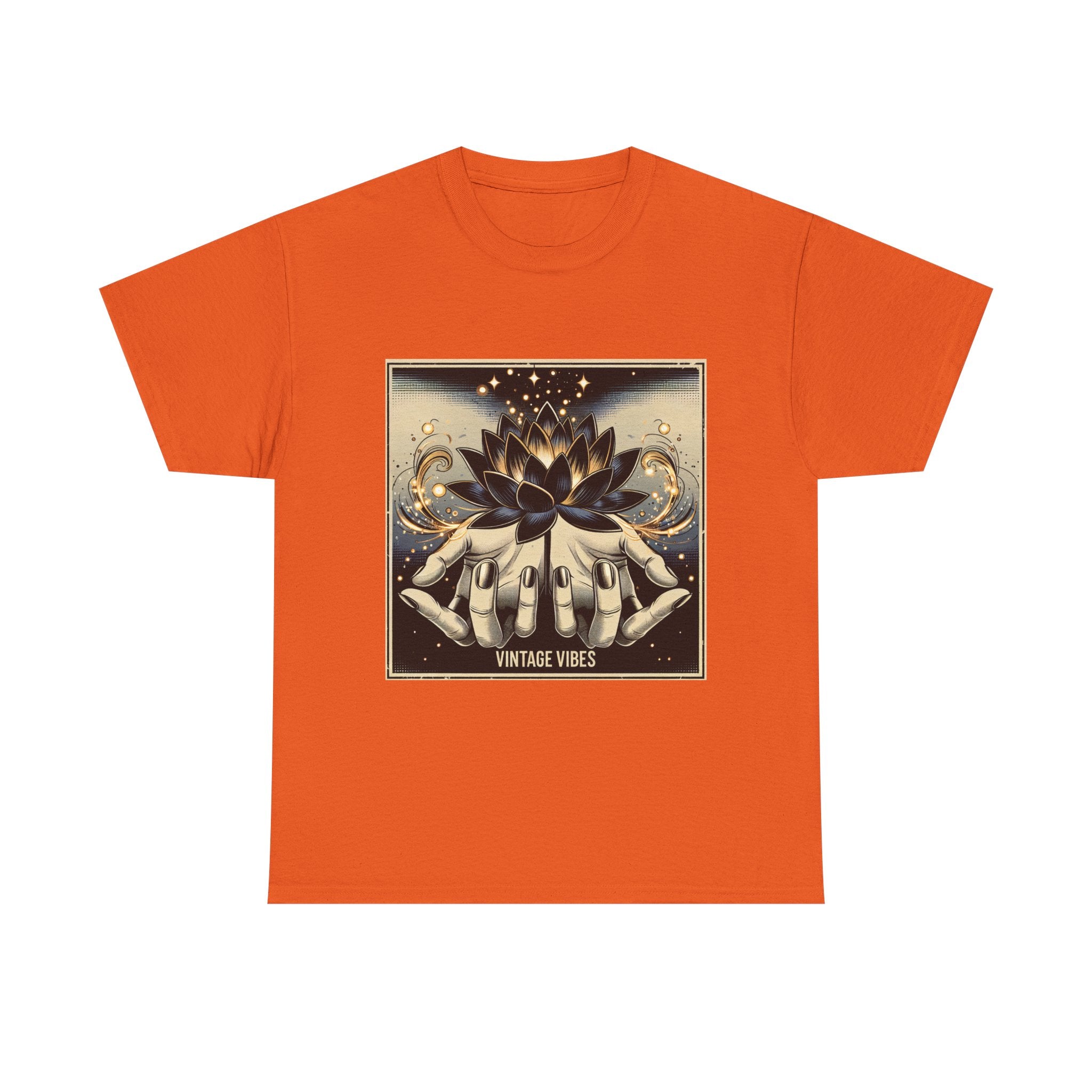 Vintage Vibes Unisex Tee - Comic Black Lotus Flower Design