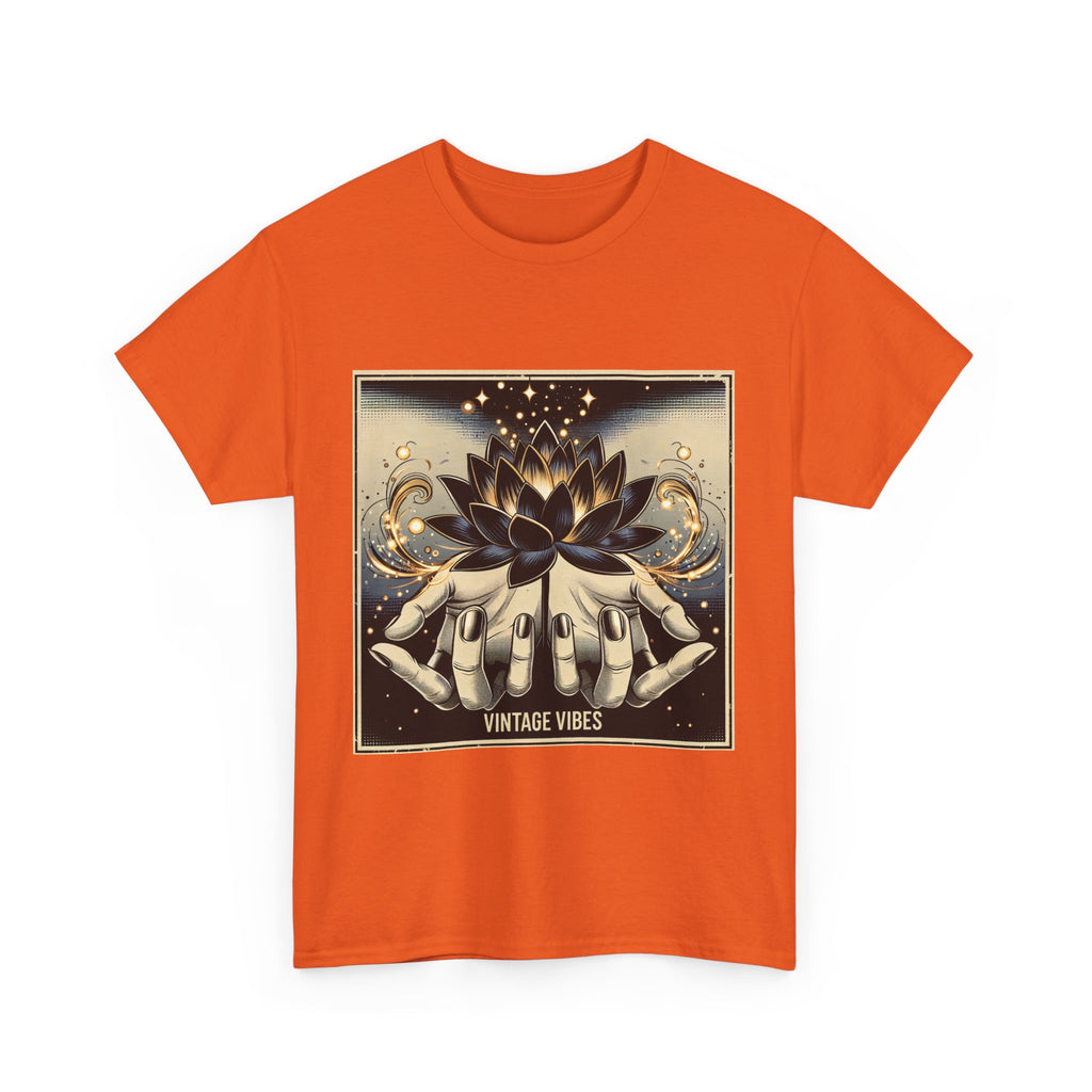 Vintage Vibes Unisex Tee - Comic Black Lotus Flower Design
