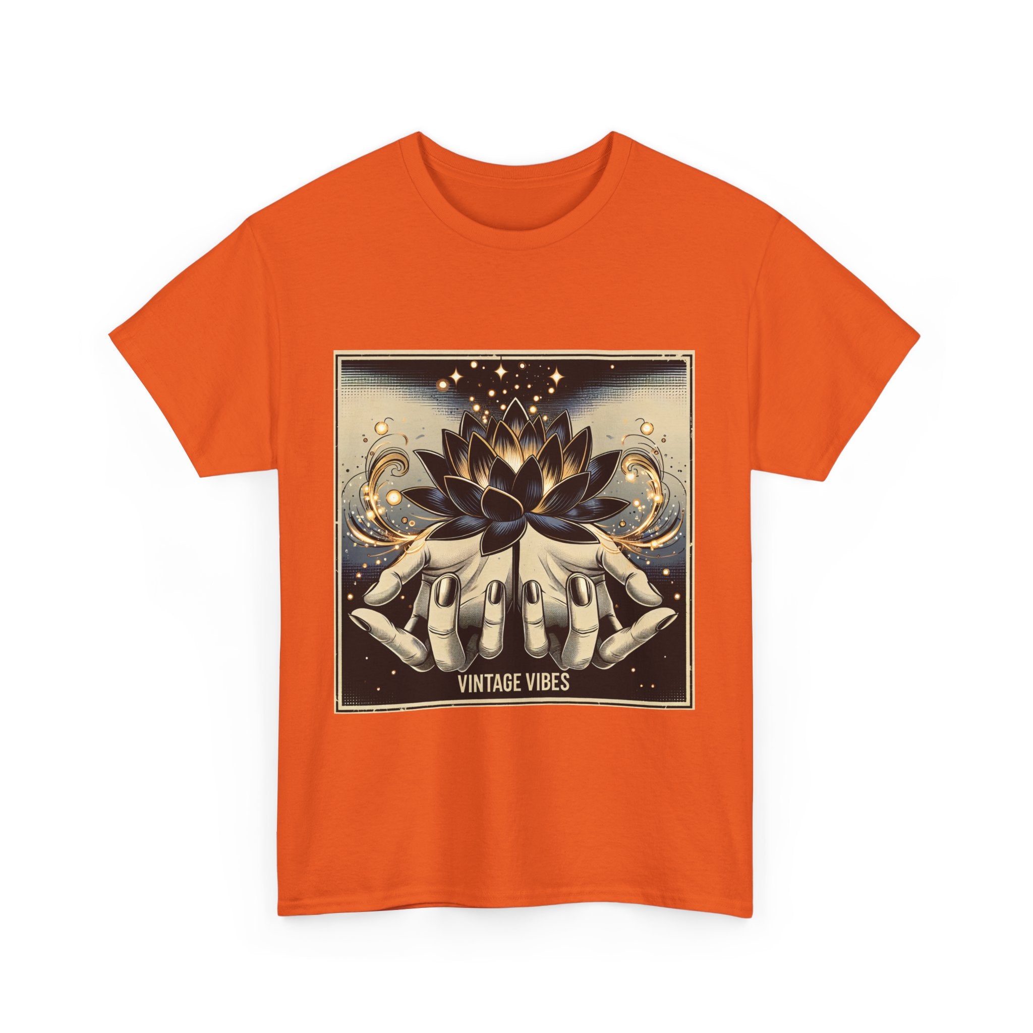 Vintage Vibes Unisex Tee - Comic Black Lotus Flower Design