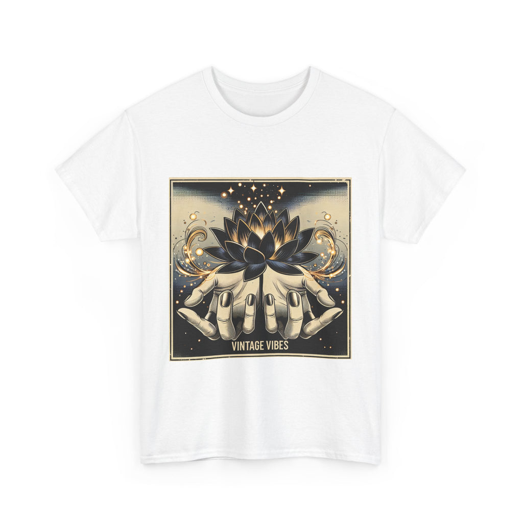 Vintage Vibes Unisex Tee - Comic Black Lotus Flower Design