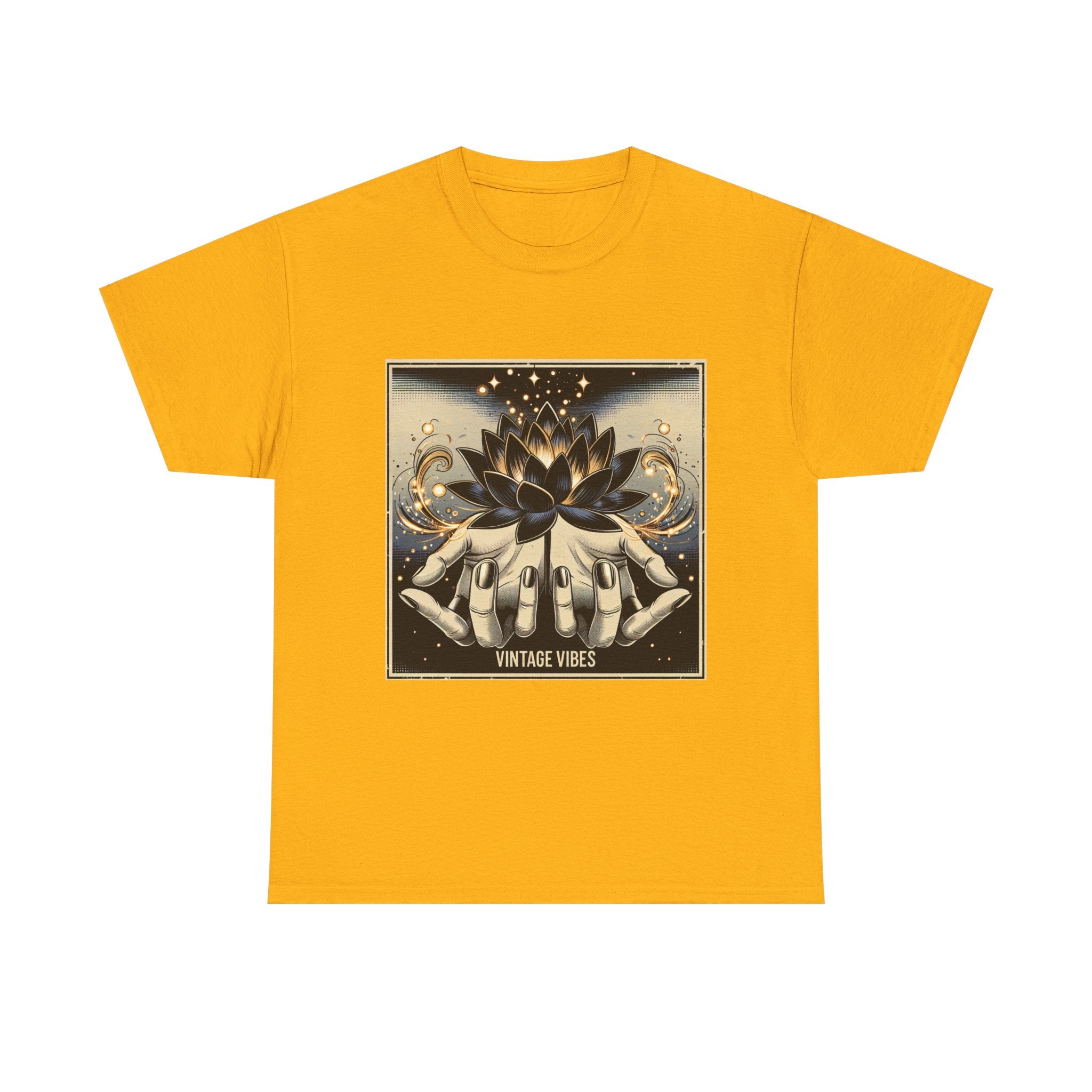 Vintage Vibes Unisex Tee - Comic Black Lotus Flower Design