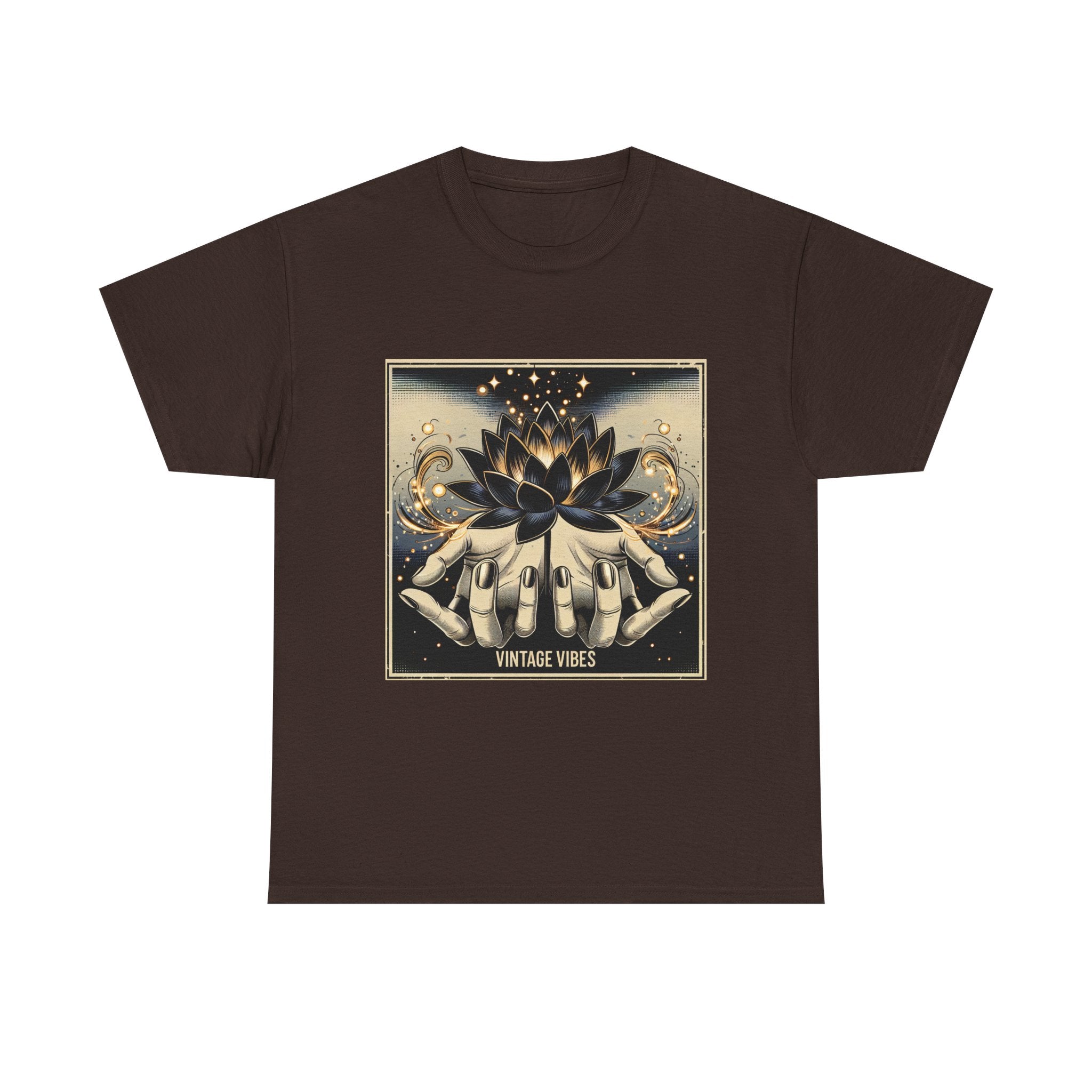 Vintage Vibes Unisex Tee - Comic Black Lotus Flower Design