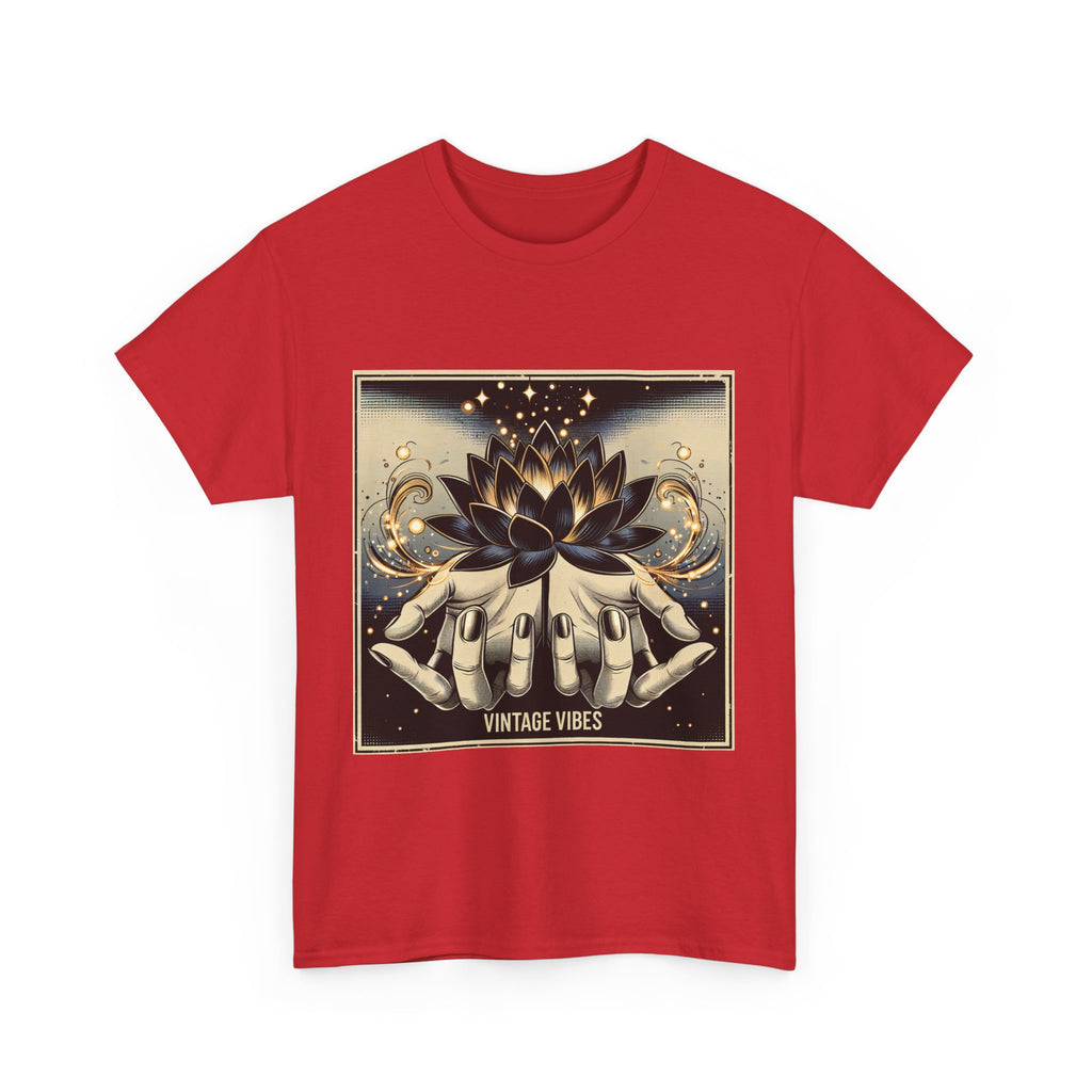 Vintage Vibes Unisex Tee - Comic Black Lotus Flower Design
