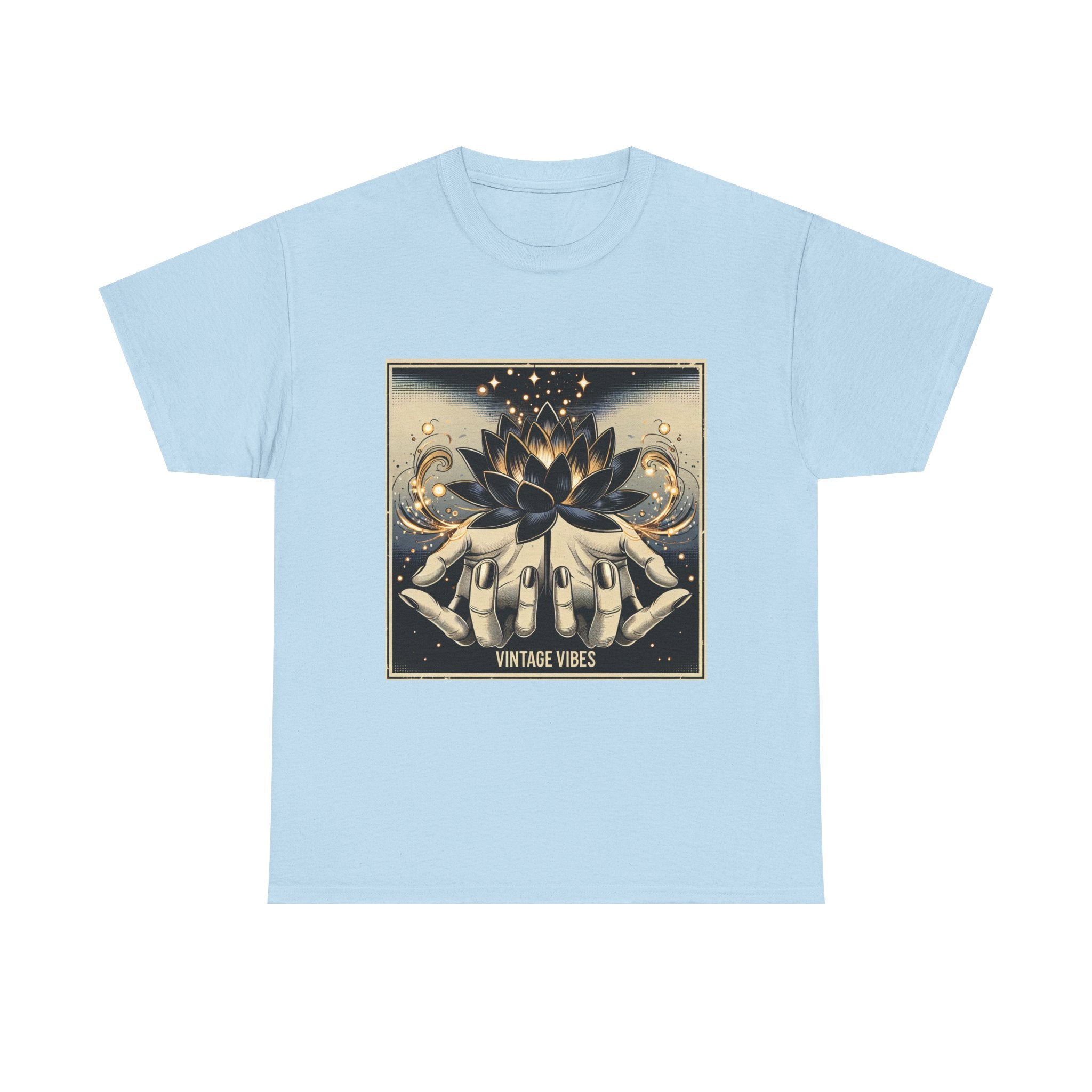 Vintage Vibes Unisex Tee - Comic Black Lotus Flower Design