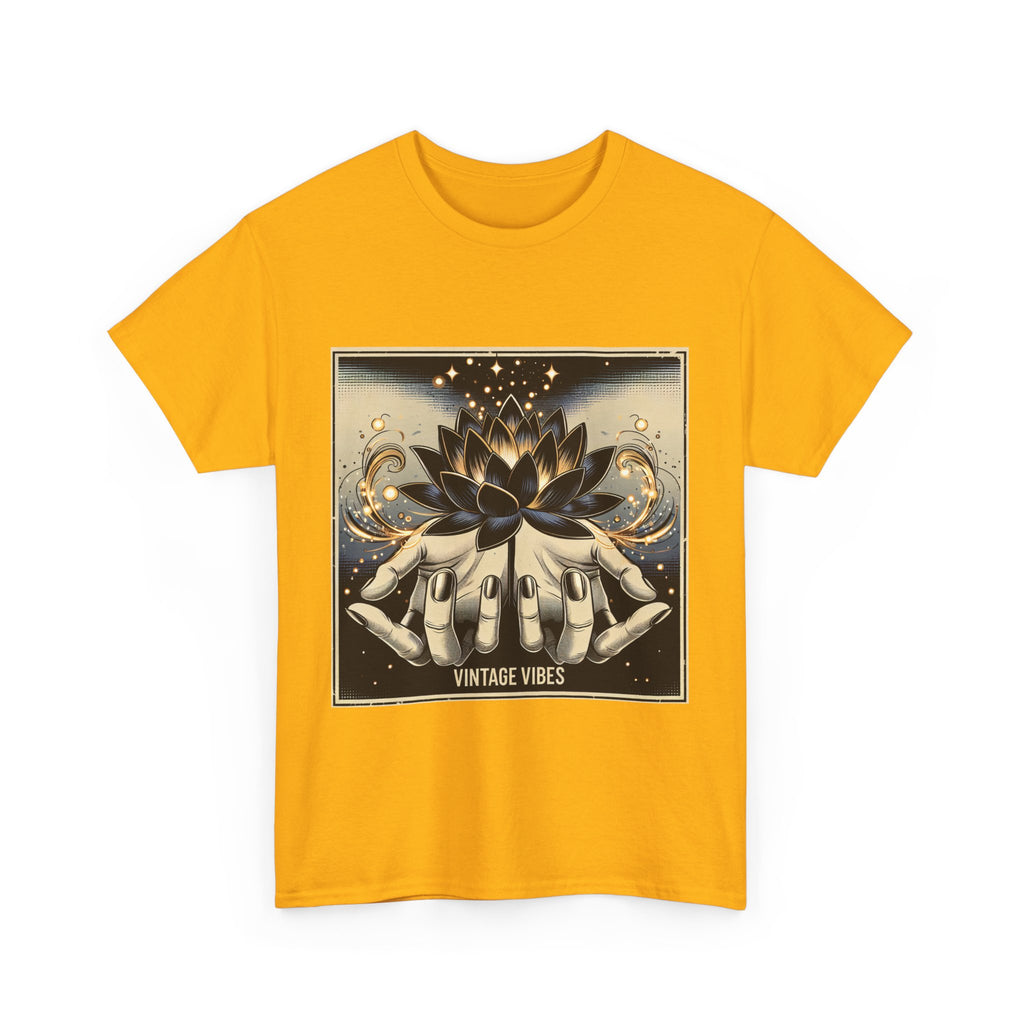 Vintage Vibes Unisex Tee - Comic Black Lotus Flower Design