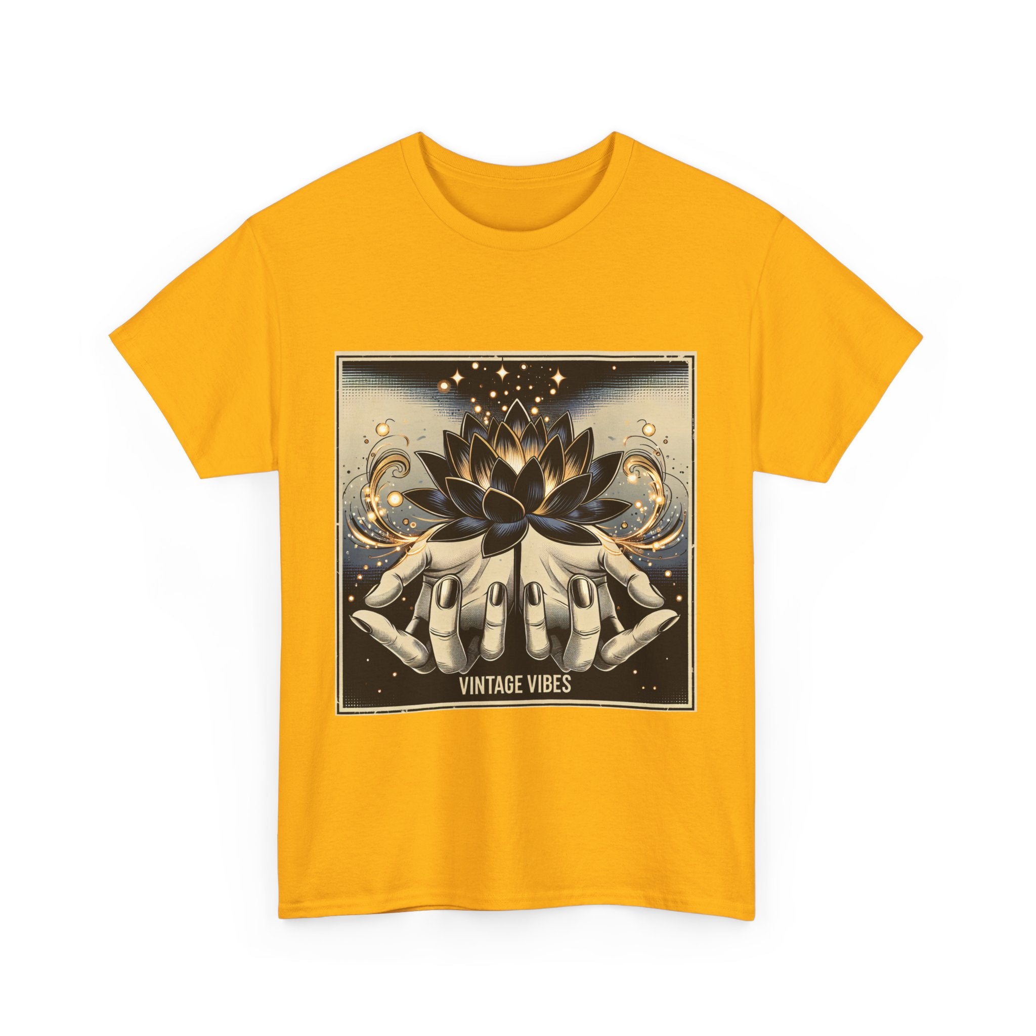 Vintage Vibes Unisex Tee - Comic Black Lotus Flower Design