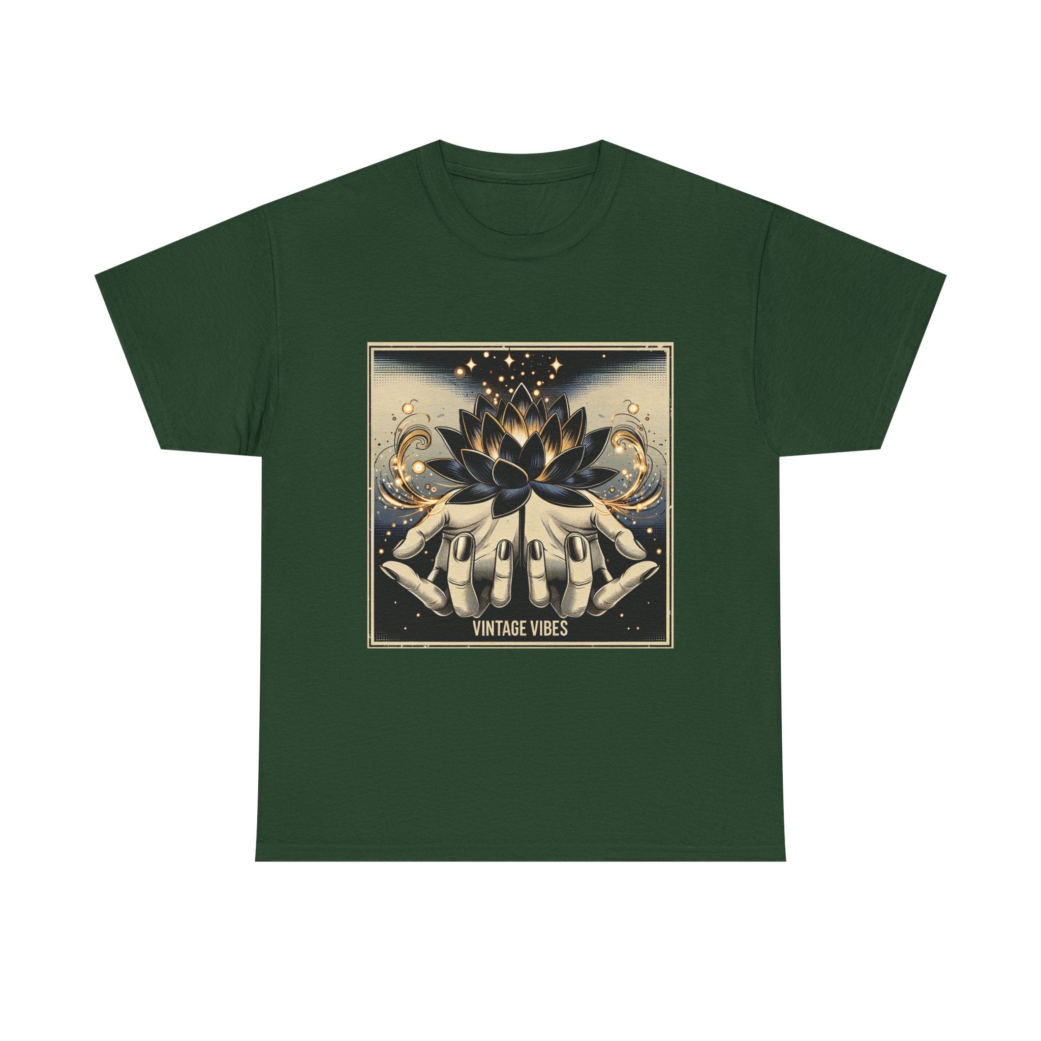 Vintage Vibes Unisex Tee - Comic Black Lotus Flower Design