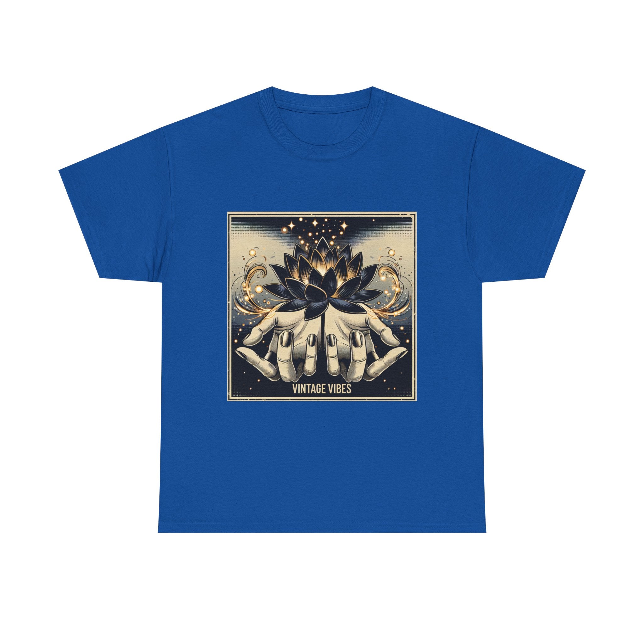 Vintage Vibes Unisex Tee - Comic Black Lotus Flower Design