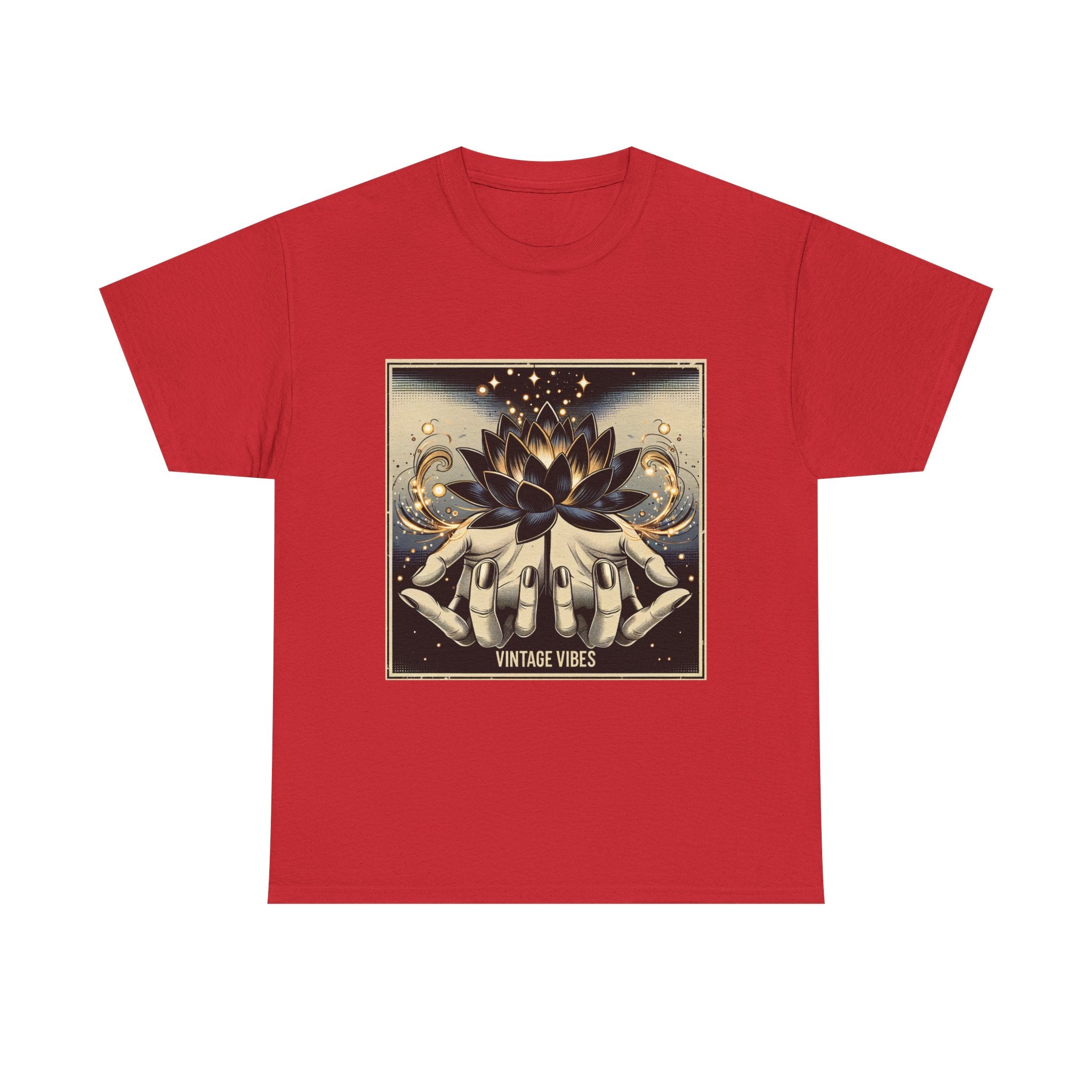Vintage Vibes Unisex Tee - Comic Black Lotus Flower Design