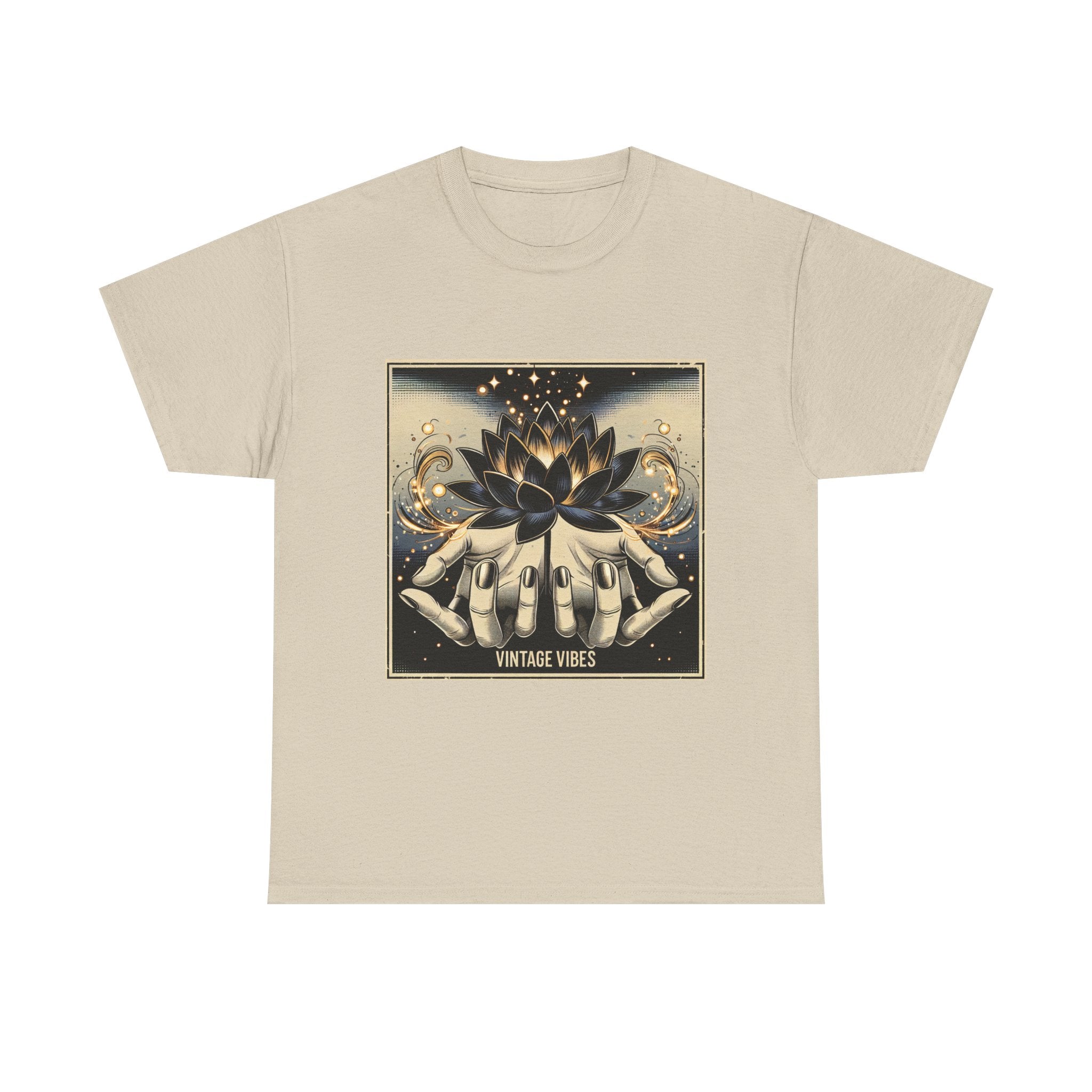 Vintage Vibes Unisex Tee - Comic Black Lotus Flower Design