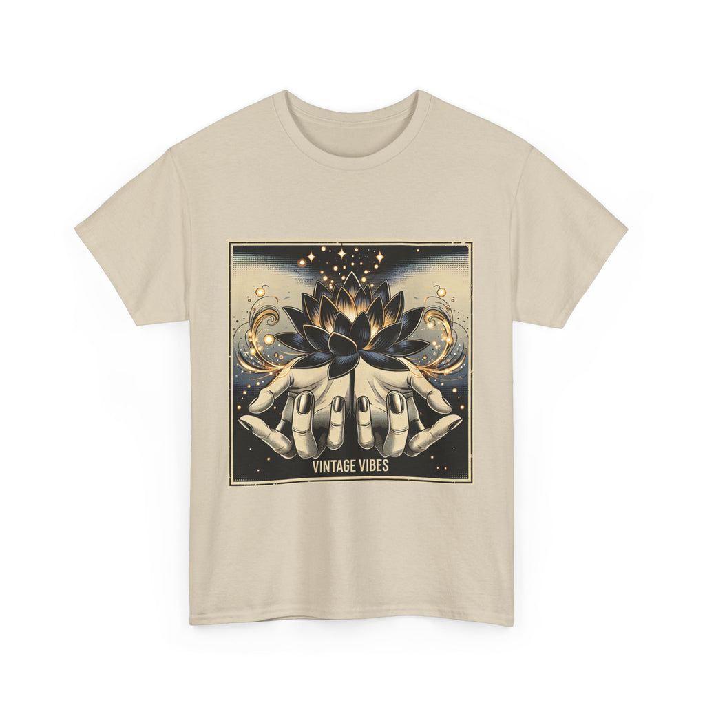 Vintage Vibes Unisex Tee - Comic Black Lotus Flower Design