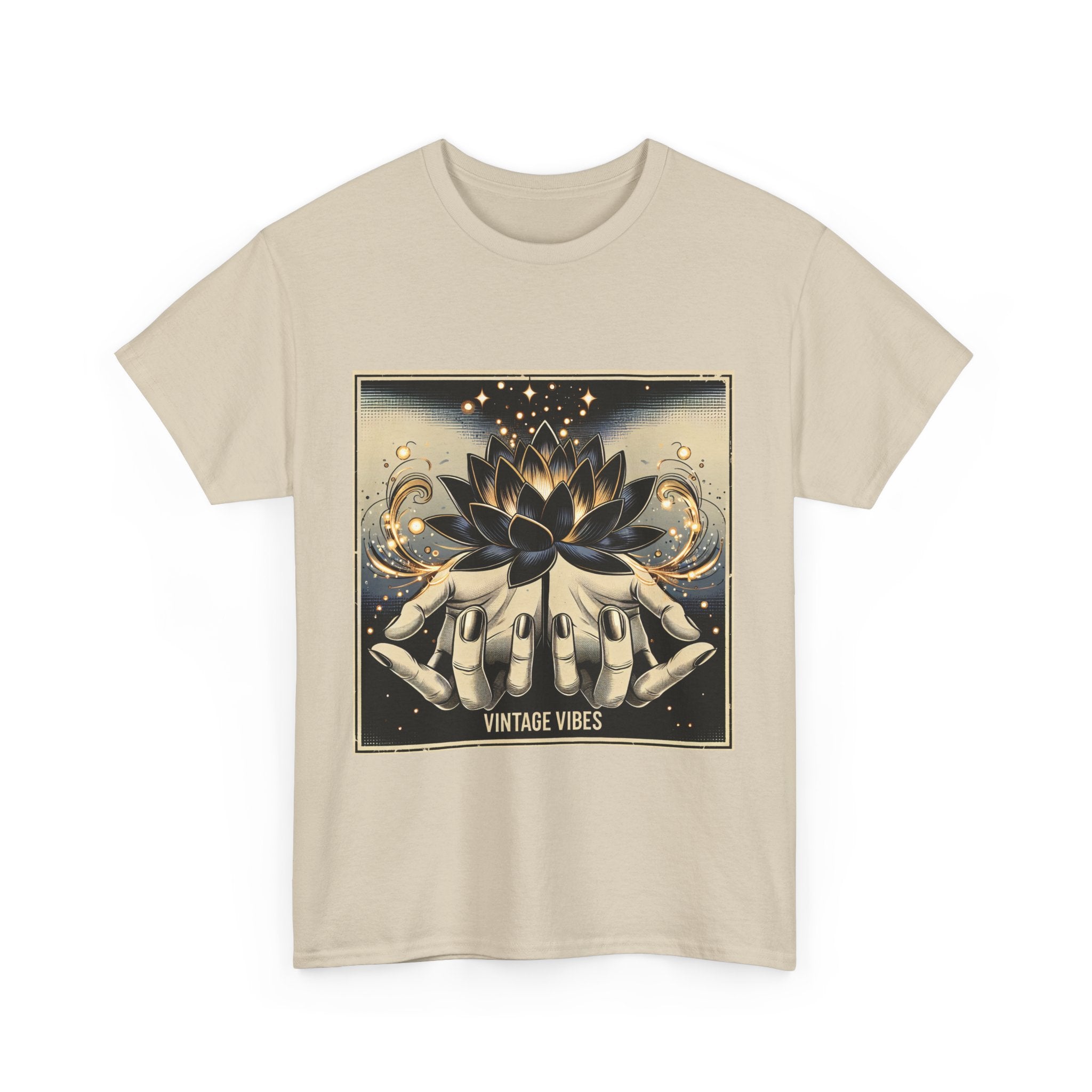 Vintage Vibes Unisex Tee - Comic Black Lotus Flower Design