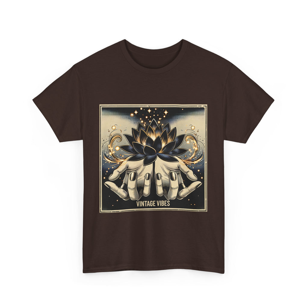 Vintage Vibes Unisex Tee - Comic Black Lotus Flower Design