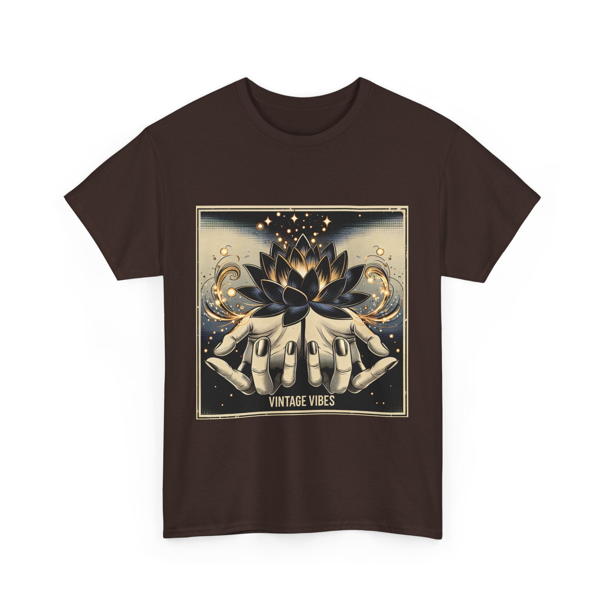 Vintage Vibes Unisex Tee - Comic Black Lotus Flower Design