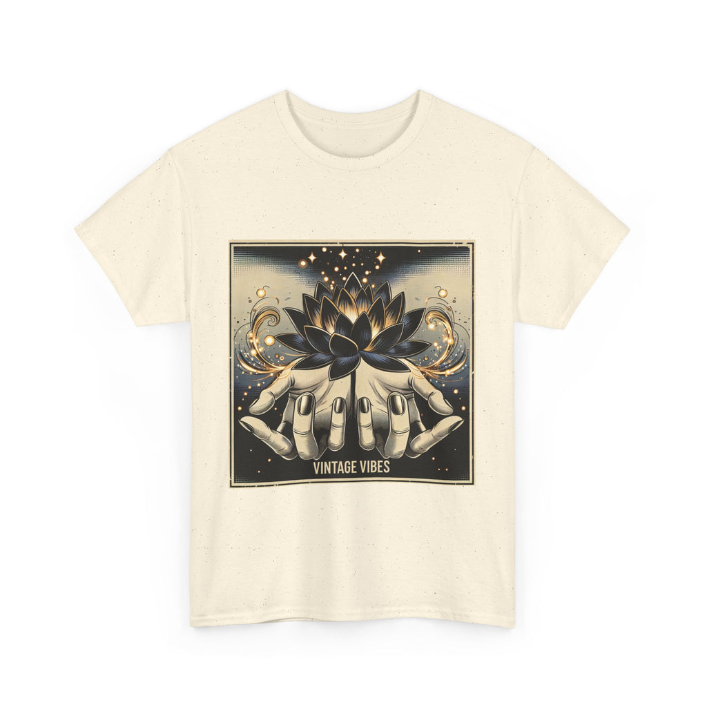 Vintage Vibes Unisex Tee - Comic Black Lotus Flower Design