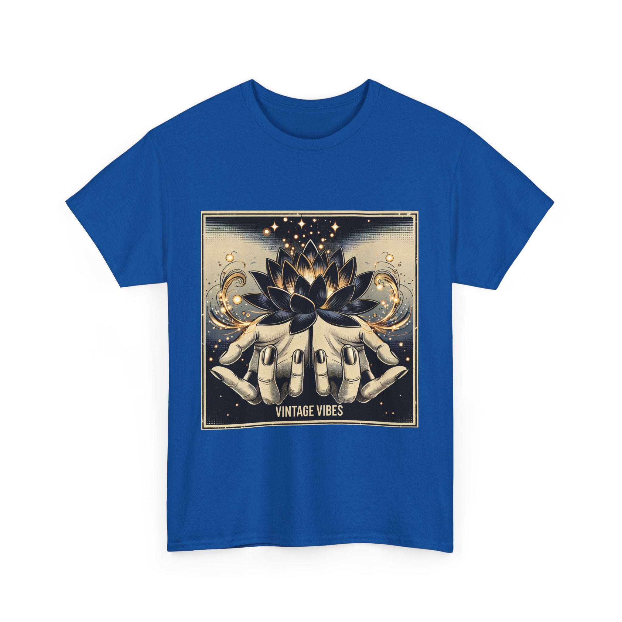 Vintage Vibes Unisex Tee - Comic Black Lotus Flower Design