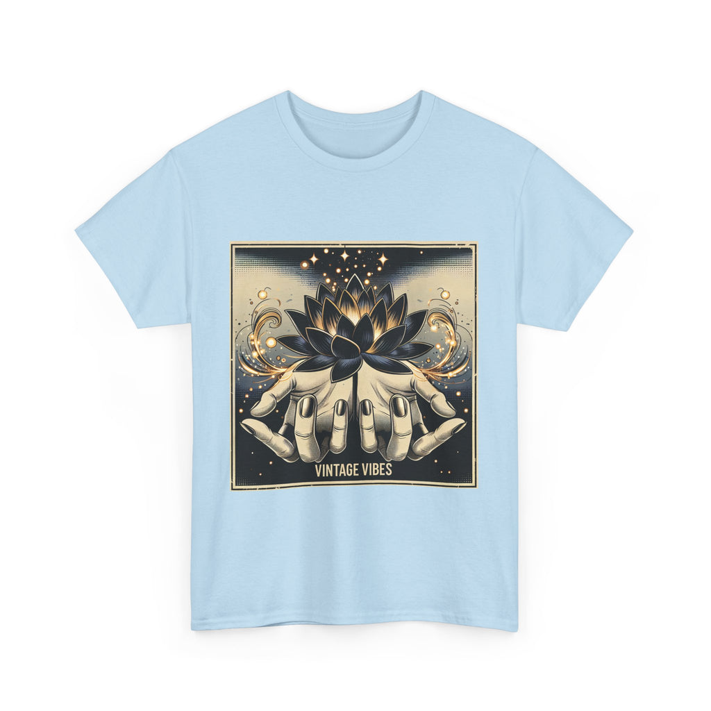 Vintage Vibes Unisex Tee - Comic Black Lotus Flower Design